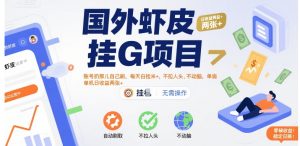 国外虾皮挂G项目：账号扔那儿自己刷，每天白捡米+，不拉人头、不动脑，单机日收益两张+【揭秘】-阳知网创资源库