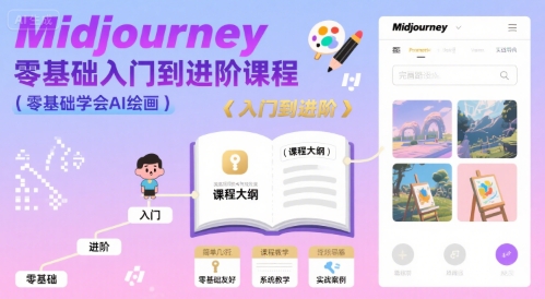 midjourney零基础入门到进阶课程,零基础学会AI绘画-阳知网创资源库
