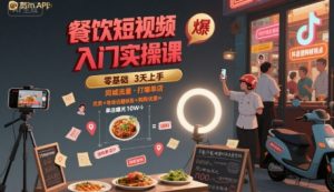 餐饮短视频入门实操课,引爆同城流量,打爆单店-阳知网创资源库
