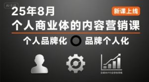 个人商业体的内容营销课25年8月,个人品牌化,品牌个人化,自媒体ip内容营销策略-阳知网创资源库