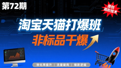 淘宝天猫打爆班原创高阶技术第72期,非标品干爆-阳知网创资源库