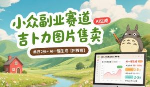 小众副业赛道 吉卜力图片售卖 单日2张+ AI一键生成【附教程】-阳知网创资源库