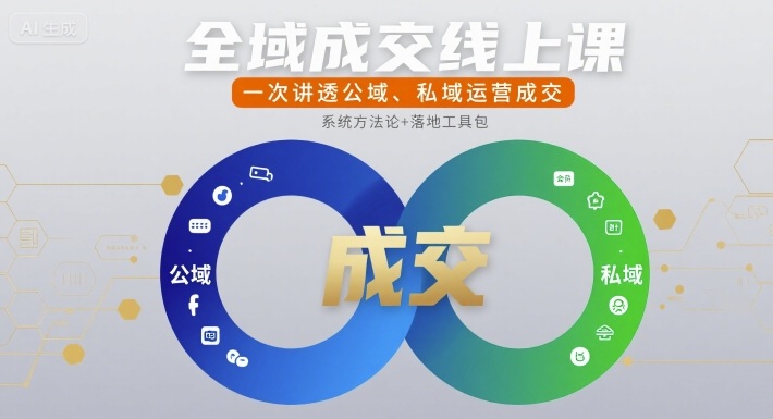 全域成交线上课,一次讲透公域、私域运营成交-阳知网创资源库