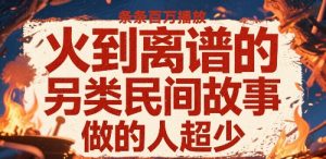 火到离谱的另类民间故事，条条百W播放，做的人超少-阳知网创资源库