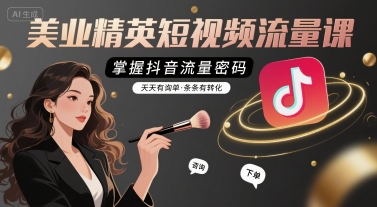 美业精英短视频流量课,掌握抖音流量密码,天天有询单,条条有转化-阳知网创资源库
