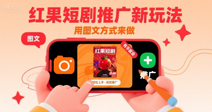 红果短剧推广新玩法,用图文方式来做,有手就会-阳知网创资源库