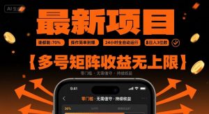 最新挂G项目：谁都能做，操作简单到爆，24 小时全自动运行，日入3位数，多号矩阵收益无上限【揭秘】-阳知网创资源库