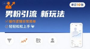 男粉引流新玩法,操作逻辑非常简单,单日10张轻轻松松-阳知网创资源库