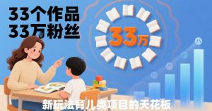 33个作品33W粉丝，育儿类项目的天花板，小白可操作-阳知网创资源库