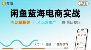 闲鱼蓝海电商实战,店铺搭建运营售后全流程-阳知网创资源库