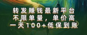 正规转发挣钱，最新平台，不限单量，单价高，一天100+低保到账【揭秘】-阳知网创资源库