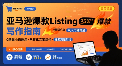亚马逊爆款Listing写作方法，亚马逊0基础小白也能写爆款自带流量的Listing-阳知网创资源库
