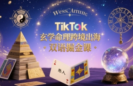 TikTok玄学命理跨境出海双语掘金课,手把手教你用命理知识精准直击海外用户痛点-阳知网创资源库
