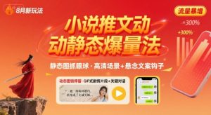 8月小说推文全新玩法,动静态图片+搭配小说文案爆量玩法-阳知网创资源库