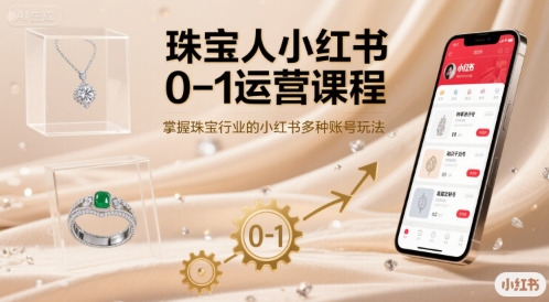 珠宝人小红书0-1运营课程,掌握珠宝行业的小红书多种账号玩法-阳知网创资源库