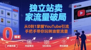 独立站卖家流量破局:从0到1掌握YouTube引流,手把手带你玩转油管流量-阳知网创资源库
