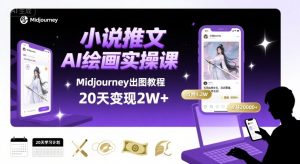小说推文干货分享之AI绘画MJ出图实操课，用Midjourney做小说推文，20天挣2w-阳知网创资源库
