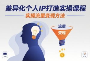 差异化个人IP打造实操课程,实操流量变现方法-阳知网创资源库