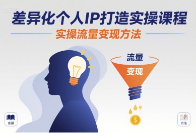 差异化个人IP打造实操课程，实操流量变现方法-阳知网创资源库