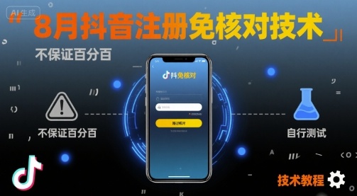 8月抖音注册免核对技术，不保证百分百，自测-阳知网创资源库