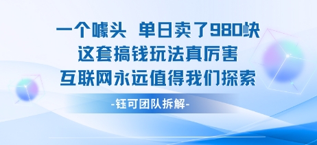 一个噱头单日卖了980米 这套搞钱玩法真厉害 互联网永远值得我们探索-阳知网创资源库