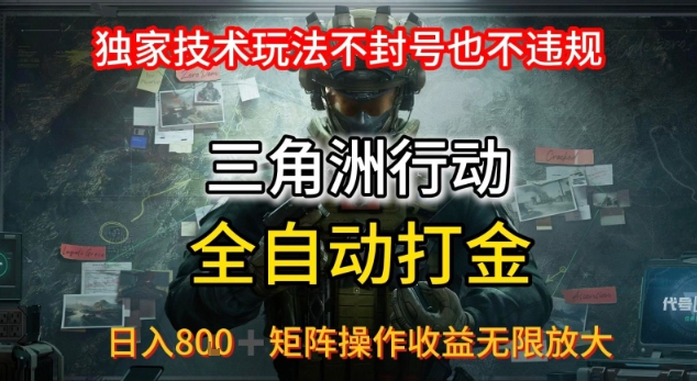 三角洲最新全自动G机,独家技术玩法,不封号也不违规, 日入8张+可矩阵操作,收益无限放大【揭秘】-阳知网创资源库