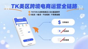 TK美区跨境电商运营全链路,TIKTOK小店跨境美区小白0基础教学,0投流0备货不拍视频不需要直播-阳知网创资源库