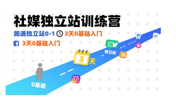 社媒独立站训练营，跑通独立站0-1，3天0基础入门-阳知网创资源库