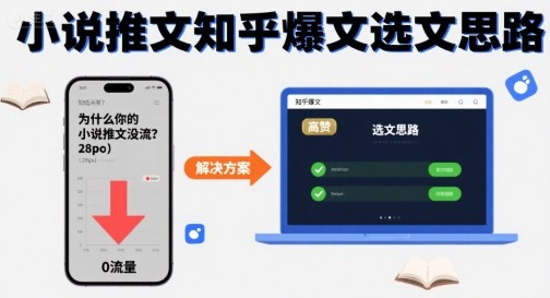 为什么你的小说推文没流量？小说推文知乎爆文选文思路-阳知网创资源库