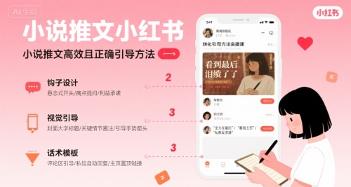 小说推文小红书高转化引导方法实操课,小说推文高效且正确引导方法-阳知网创资源库