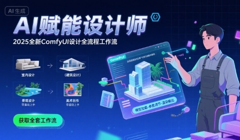 AI赋能设计师， 2025全新comfyui设计全流程工作流 ，室内-建筑-景观-美术，零基础直接上手-阳知网创资源库
