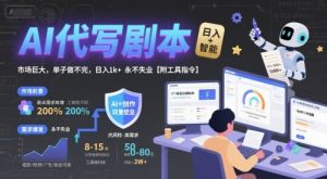 AI代写剧本，市场巨大，单子做不完，日入1k+ 永不失业【附工具指令】-阳知网创资源库