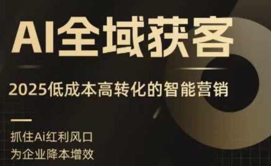 AI全域获客实训营,2025低成本高转化的智能营销,精准找客,高效营销-阳知网创资源库