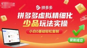 拼多多虚拟精细化少品玩法实操，小白0基础轻松复制-阳知网创资源库