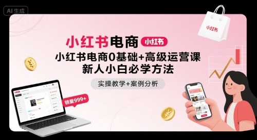 小红书电商0基础+高级运营课，新人小白必学方法，实操教学+案例分析-阳知网创资源库