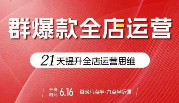 贾真电商群爆款全店运营,21天提升全店运营思维,起店、全店运营爆款不断-阳知网创资源库