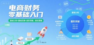 电商财务零基础入门,基础认知+基础实操+进阶突破,轻松掌握-阳知网创资源库