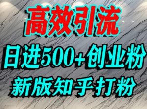怎么打创业粉,知乎超高权重流量平台,打粉引流,日进500+精准创业粉不是问题-阳知网创资源库