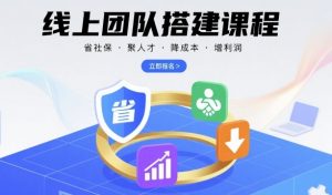 线上团队搭建课程，省社保，聚人才，降成本，增利润，团队管理必看-阳知网创资源库