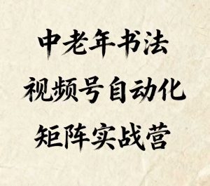 中老年书法视频号自动化矩阵实战营,一套自动化流程玩转中老年书法视频号矩阵-阳知网创资源库