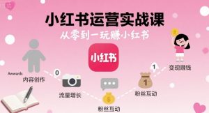 小红书运营实战课，从零到一玩賺小红书-阳知网创资源库