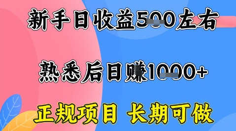 全年可变现项目,收益高无门槛,正规项目,长期可做,一天收益1k+一台电脑在家创业【揭秘】-阳知网创资源库