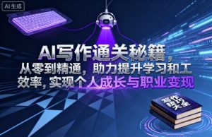 AI写作通关秘籍,从零到精通,助力提升学习和工作效率,实现个人成长与职业变现-阳知网创资源库