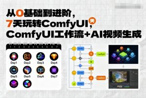 从0基础到进阶，7天玩转ComfyUI，Comfyui工作流+AI视频生成-阳知网创资源库
