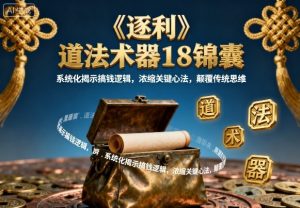 《逐利》道法术器18锦囊,系统化揭示搞钱逻辑,浓缩关键心法,颠覆传统思维-阳知网创资源库