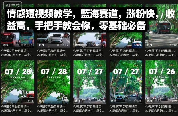 情感短视频教学，蓝海赛道，涨粉快，收益高，手把手教会你，零基础必备-阳知网创资源库