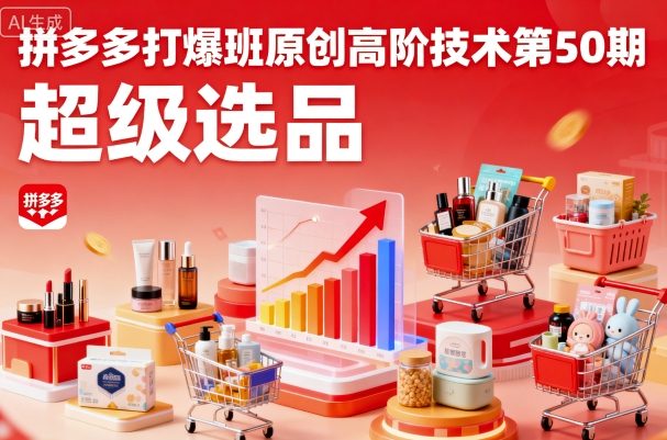 拼多多打爆班原创高阶技术第50期,超级选品-阳知网创资源库