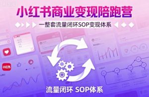小红书商业变现陪跑营,轻IP矩阵 私域获客 聚光投流,一整套流量闭环SOP变现体系-阳知网创资源库