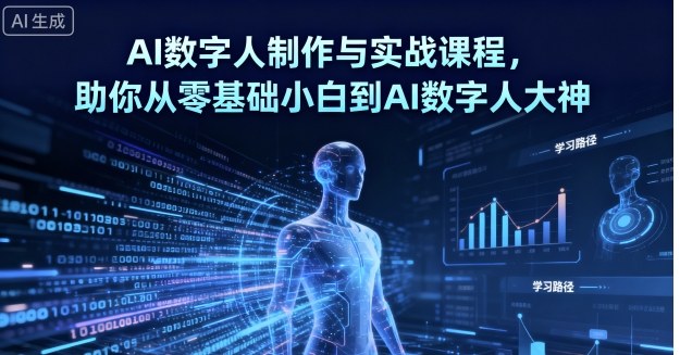 AI数字人制作与实战课程,助你从零基础小白到AI数字人大神-阳知网创资源库
