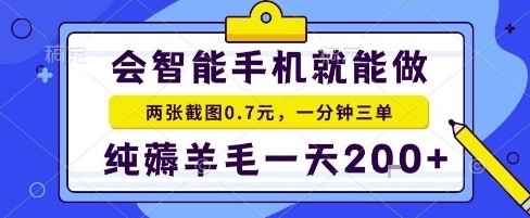 手机项目,二十秒一单,纯薅羊毛一天2张+做就有【揭秘】-阳知网创资源库
